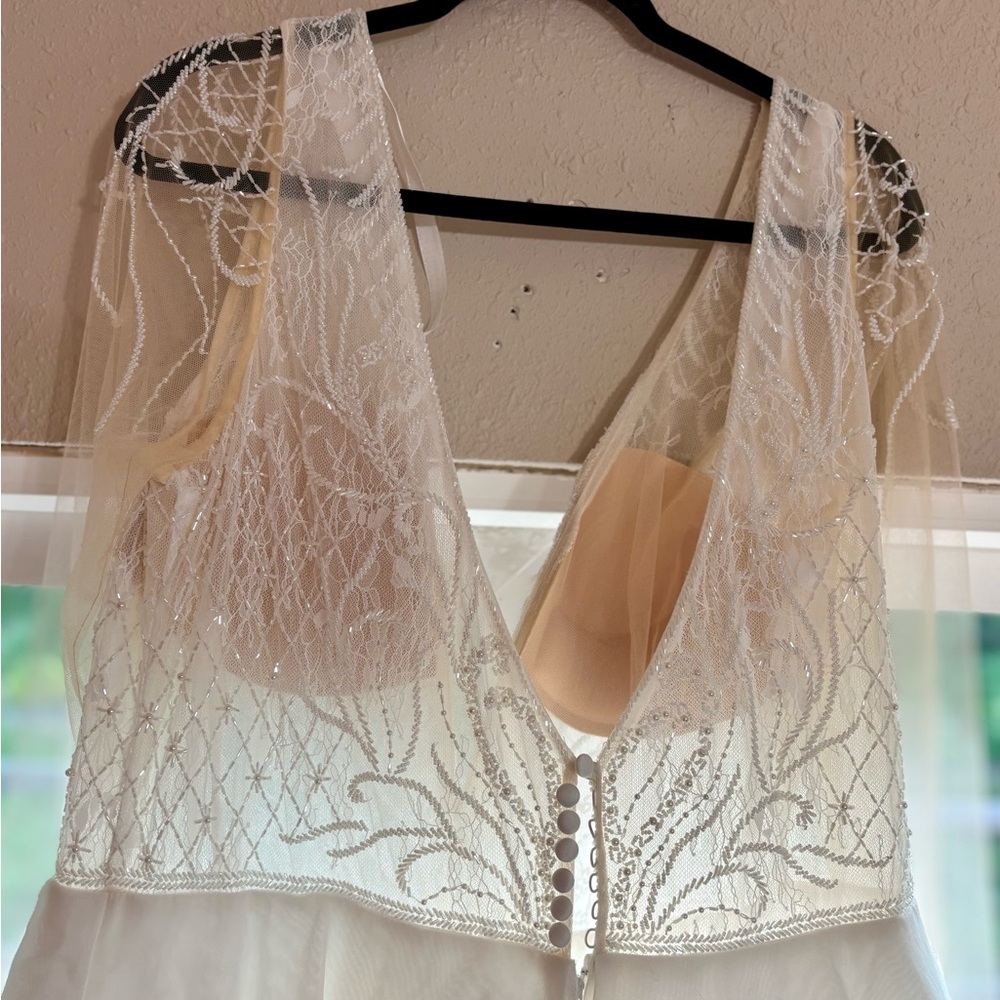 Christina Wu White Wedding Dress with Lace Details - Picture 7 of 7